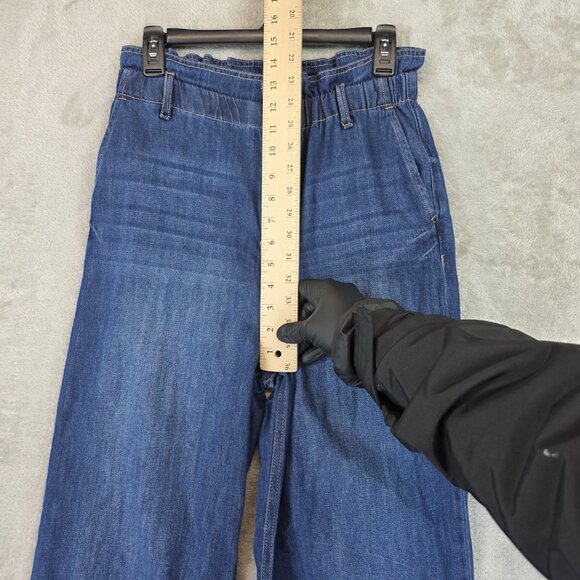 Sam Edelman Paperbag Jeans Womens 28 Blue High Rise Wide Leg Crop 100% Cotton - Picture 8 of 12